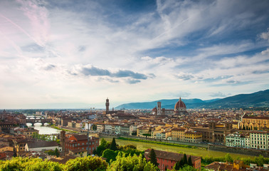 Fototapeta na wymiar Beautiful view of Florence in summer day, Italy