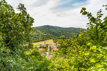 round hay bales in the Italian countryside