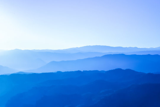 Purple Mountains With Sunlight