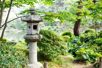 Japanese style garden in Hiroshima, Japan