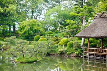 Obraz premium Japanese style garden in Hiroshima, Japan