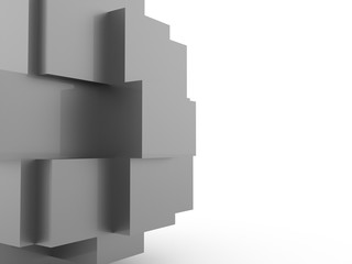 Silver cubes icon concept rendered