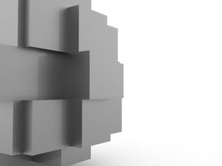 Fototapeta premium Silver cubes icon concept rendered