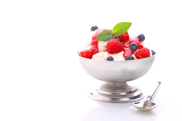 ice cream with berries