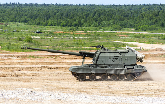 Tank on a field