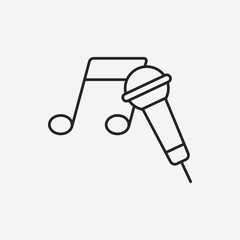 record microphone line icon