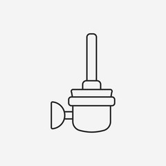 Obraz premium Toilet plunger and brush line icon