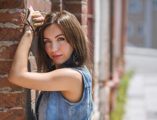 Portrait of a beautiful woman. Outdoor.