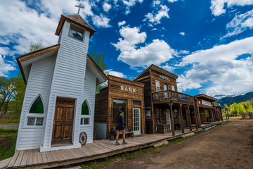 Woman walking through the Hag's Ranch Ridgeway Colorado