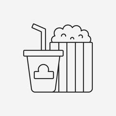 popcorn and soda line icon