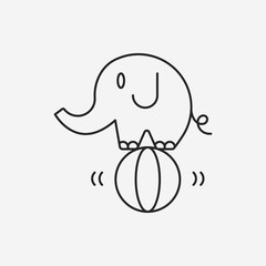 circus elephant line icon