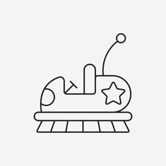 amusement park bumper cars line icon