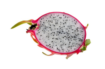 Sliced Dragon Fruit on white background