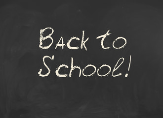 Fototapeta na wymiar Back to School! Inscription on blackboard