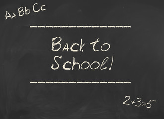 Back to School! Inscription on blackboard