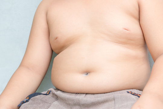 abdominal surface of asian fat boy