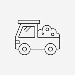 cargo truck line icon