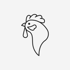 chicken line icon