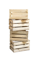 wooden boxes stacked on top of each other