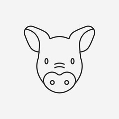 pig line icon