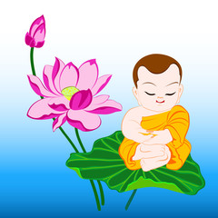 monk on lotus