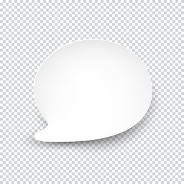 White rounded paper speech bubble.