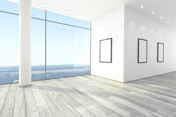 Fototapeta premium Leerer Raum mit Spots mit Hintergrund