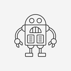 robot line icon