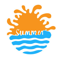 Obraz premium Hand-written word SUMMER, lettering