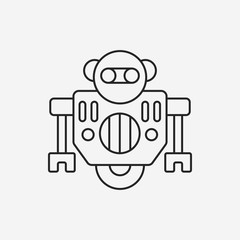 robot line icon
