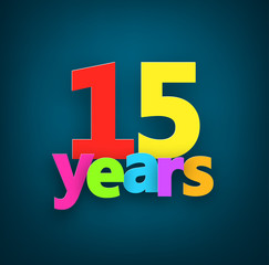 Fifteen years paper sign.