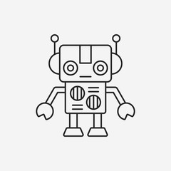 robot line icon