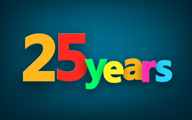 Twenty five years paper sign.