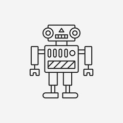 robot line icon