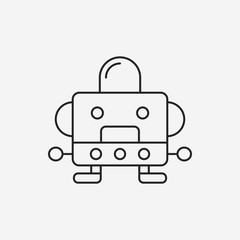 robot line icon