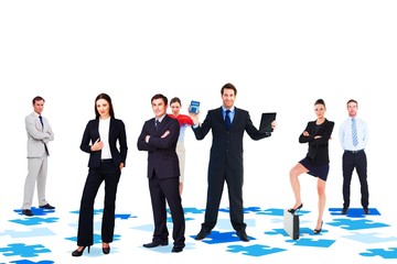 Obraz premium Composite image of business team