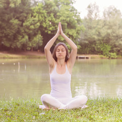 Yoga Woman Meditating Relaxing Healthy Lifestyle