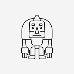 robot line icon