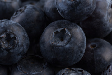 Blueberries on stone plate background