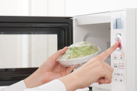 電子レンジで料理を温める