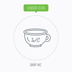 Baby wc pot icon. Child toilet sign.