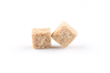 brown sugar cubes isolated