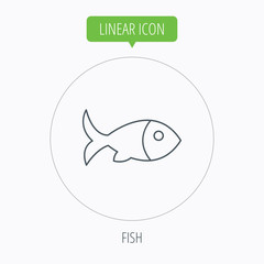 Fish icon. Seafood sign. Vegetarian food symbol.