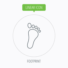 Baby footprint icon. Child foot sign.