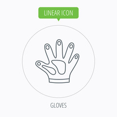 Construction gloves icon. Textile protection.