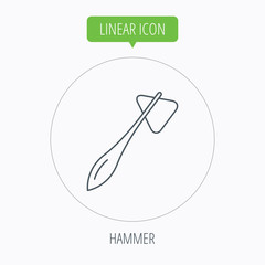 Reflex hammer icon. Doctor medical equipment.