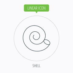 Sea shell icon. Spiral seashell sign.