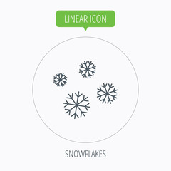 Snowflakes icon. Snow sign. Air conditioning.