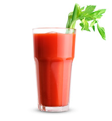 Bloody Mary cocktail isolated on white background