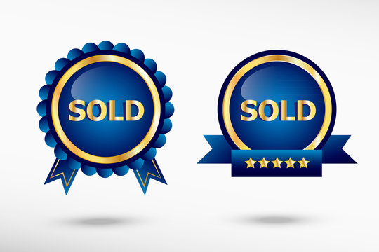 Sold message stylish quality guarantee badges
